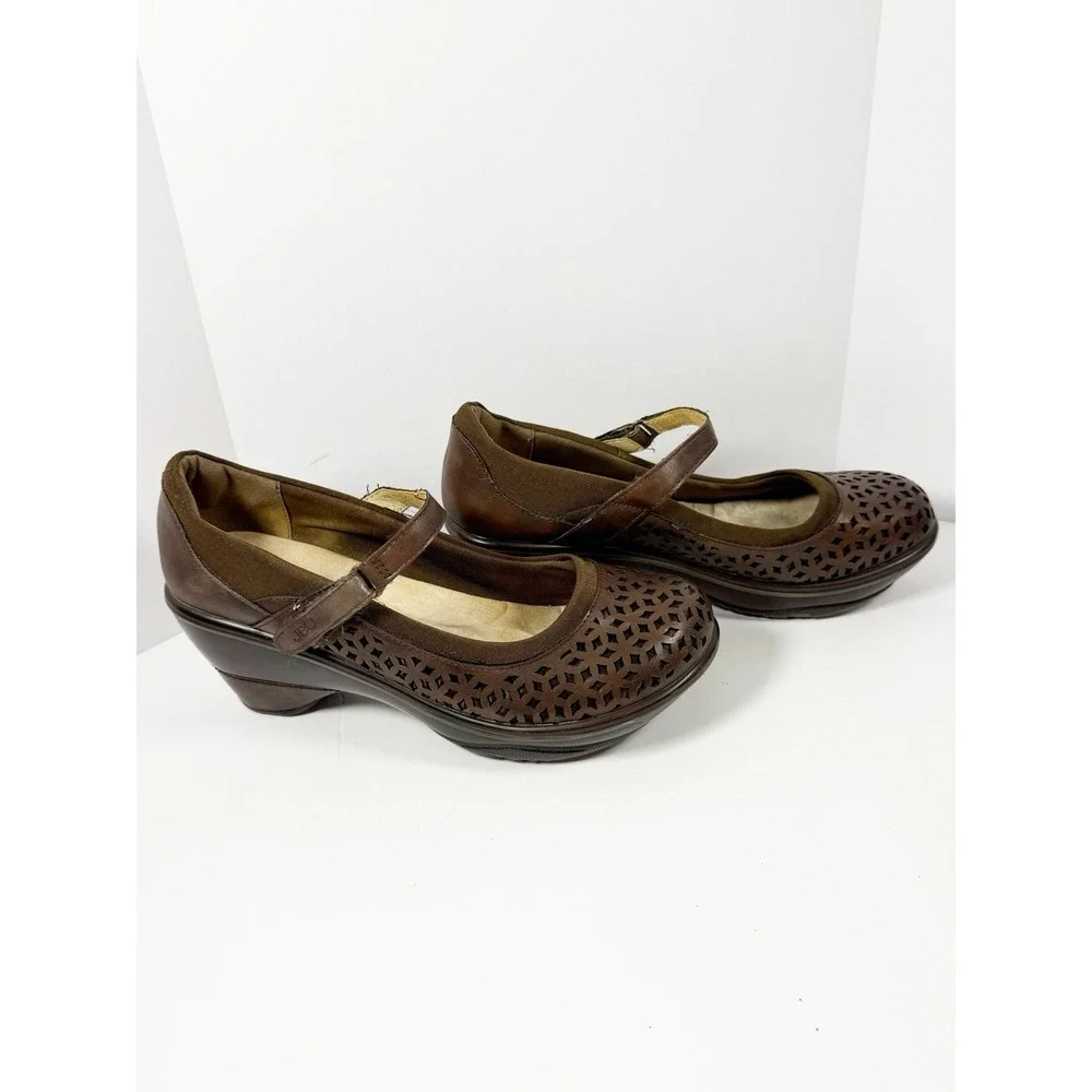 JBU By Jambu Alicante Mary Jane Wedge Heel Clog Buckle Memory Foam Y2K Brown 9M - Picture 14 of 16
